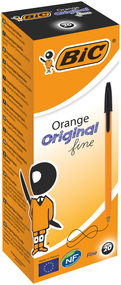 #Bic Orange Fine Ball Pen Boxed Black [20]