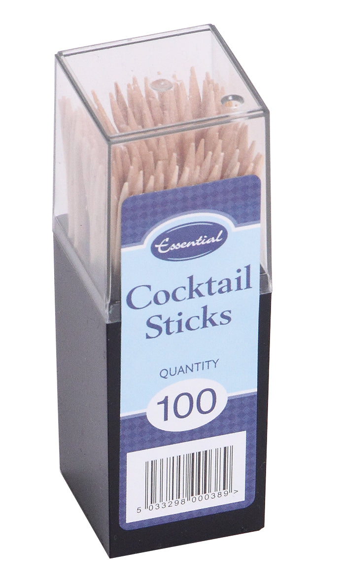 Essentials 100 Wooden Cocktail Sticks Tub - Pkd 12's