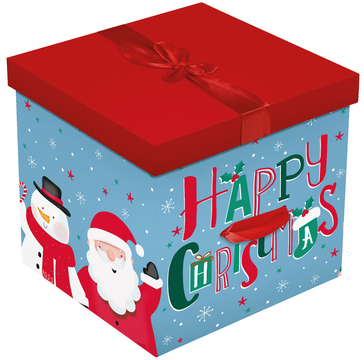 Cute Merry Christmas Square Flat Pack Gift Box (12)