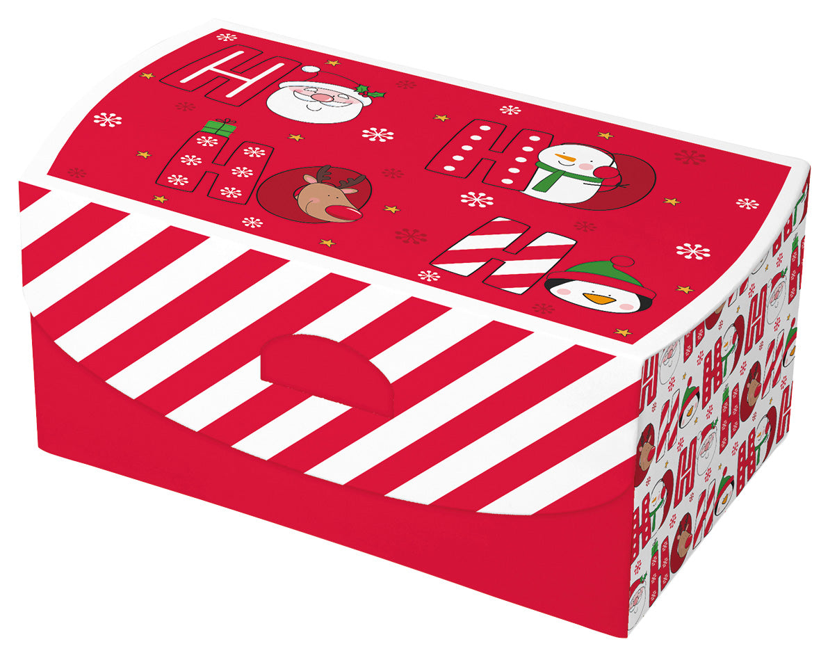 Ho Ho Ho Flat Pack Gift Box 20cm x 30cm x 17cm (12)