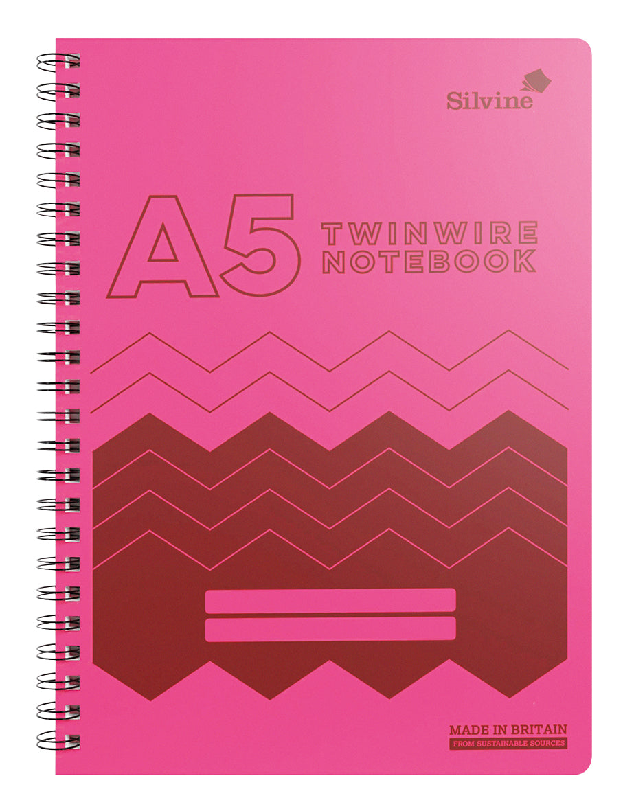 A5 Twin Wire Polyprop Notebook 160 Lined Pages 5 Assorted Colours - Pkd 10's